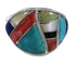 Sterling Silver Multicolor Inlay Southwestern Ring Size 6-1/4 QX75210